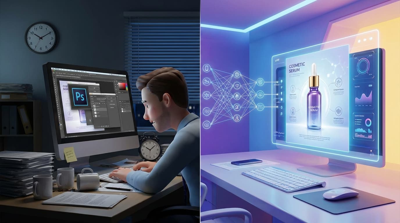 Традиционный дизайн против ИИ: от хаоса к мгновенному результату